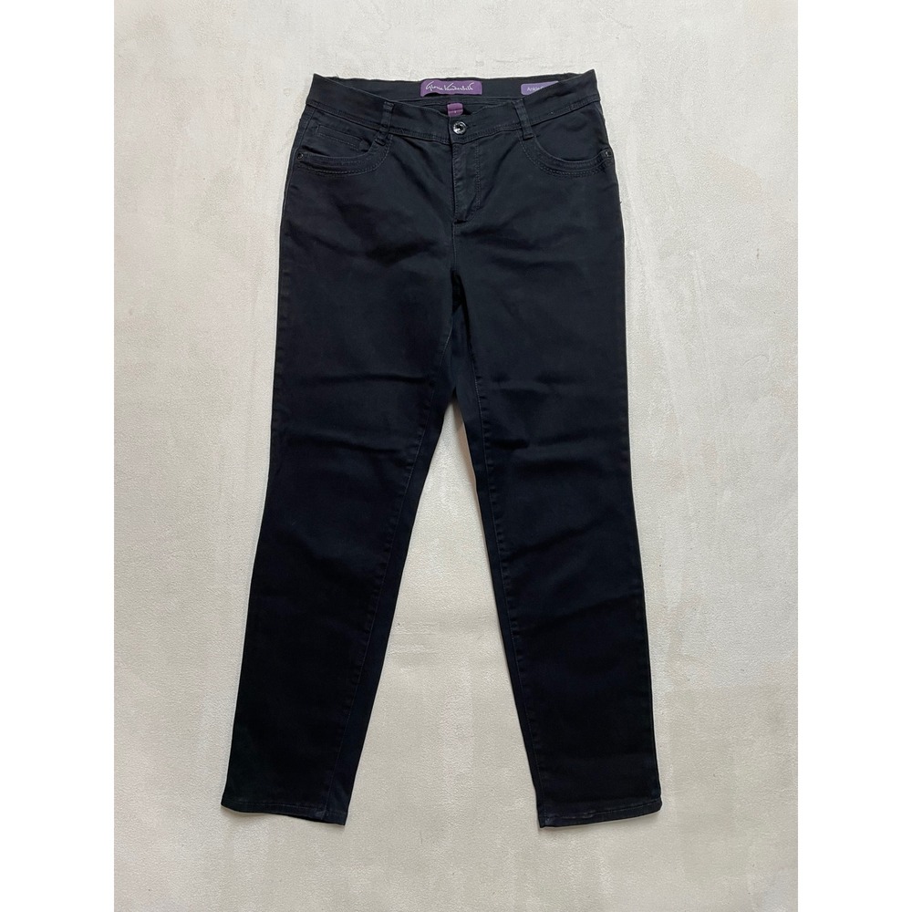 Gloria Vanderbilt Womens Ankle Grazer Pants Black Size 6 Straight Leg Stretch